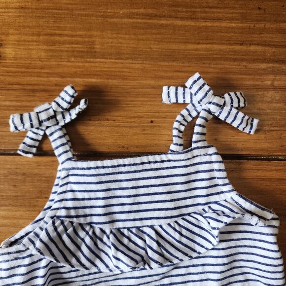 Baby Essentials - Spaghetti Strap Bow Baby Girl Romper Size 6 Months - Picture 4 of 5